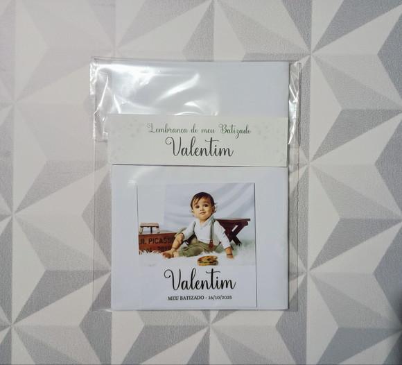 Lembrança de Batizado Kit Livrinho de Orações + Imã c/ Foto