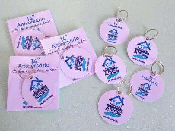 Lembrança para Igrejas Chaveiro Personalizado na Tag