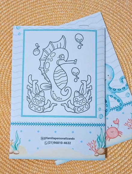 Livrinho de Colorir Fundo do Mar Brinde Personalizado