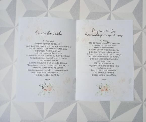 Lembrança de Batizado Kit Livrinho de Orações + Imã c/ Foto