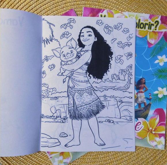 Livrinho de Colorir Lembrancinha Personalizada Moana