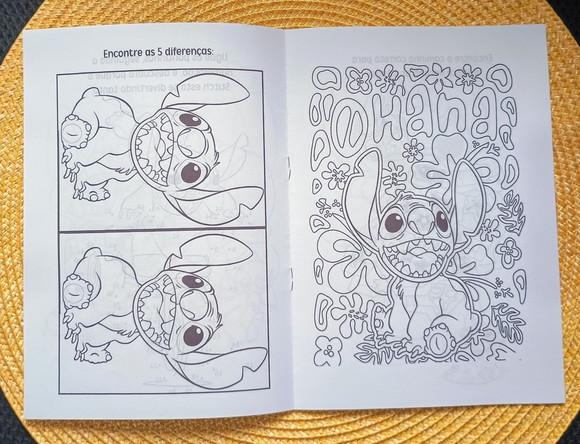 Livrinho de Colorir Tema Stitch e Angel Brinde Personalizado
