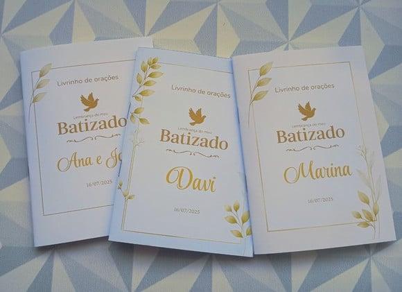 Livrinho de Orações Lembrança Personalizada Batizado