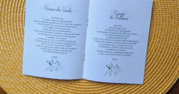 Livrinho de Orações Lembrança Personalizada Batizados