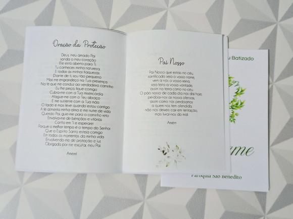 Livrinho de Orações Lembrança Personalizada para Batizado