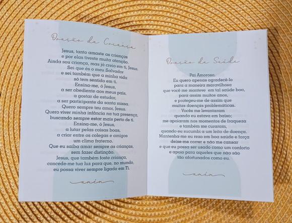 Livrinho de Orações Lembrança Personalizada para Batizado