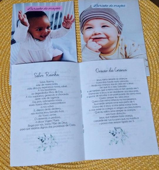 Livrinho de Orações Lembrancinha para Batizado com Foto