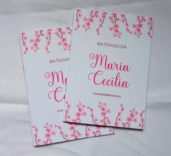 Livrinho de Orações Personalizado - Floral Rosa
