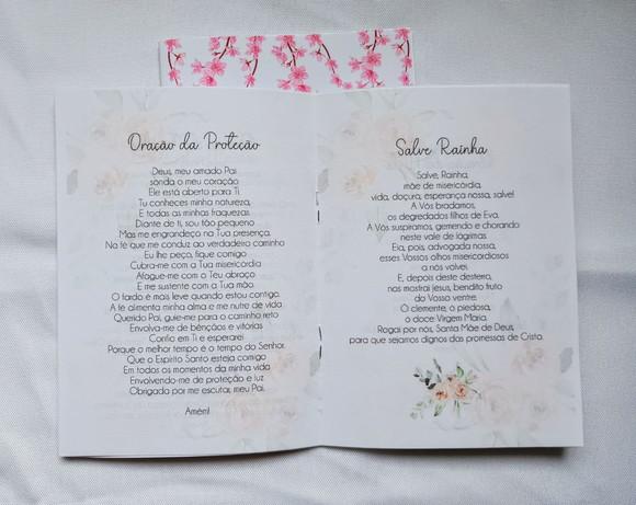 Livrinho de Orações Personalizado - Floral Rosa