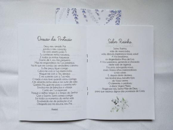 Livrinho de Orações Personalizado - Tema Lavanda Lilás