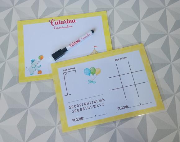 Lousa Personalizada - Lembrancinha Festa Infantil Tema Circo