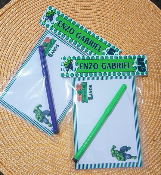 Lousa Personalizada Plastificada Incrível Hulk 15x10