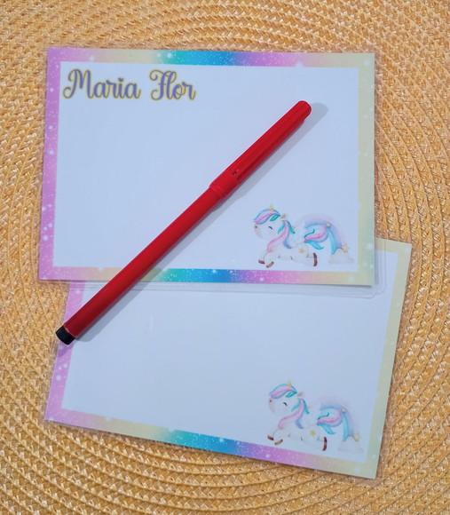 Lousa Personalizada Plastificada Unicórnio 15x10