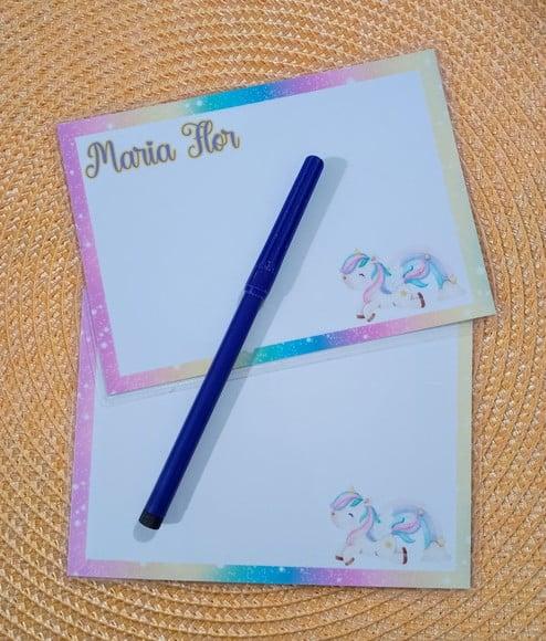 Lousa Personalizada Plastificada Unicórnio 15x10