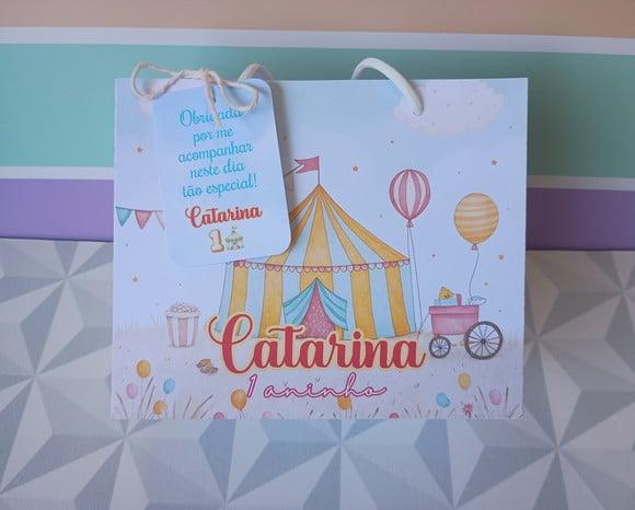 Sacolinha Personalizada com Tag Lembrancinha Festa Infantil