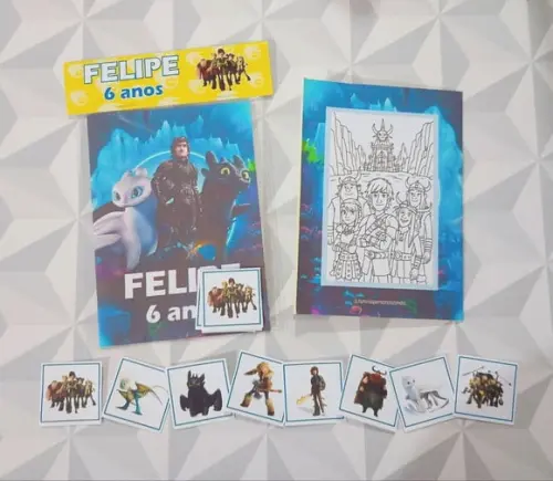Álbum de Figurinhas e Colorir - Como Treinar o Seu Dragão