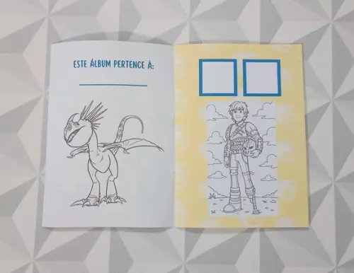 Álbum de Figurinhas e Colorir - Como Treinar o Seu Dragão