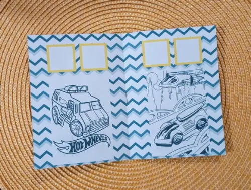 Álbum de Figurinhas e Colorir Hot Wheels Lembrancinha