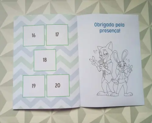 Álbum de Figurinhas e Colorir Lembrancinha Infantil Zootopia