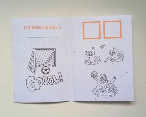 Álbum de Figurinhas e Colorir Tema Esportes 10x15