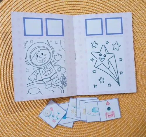 Álbum de Figurinhas e Colorir no Mundo da Lua Lembrancinha