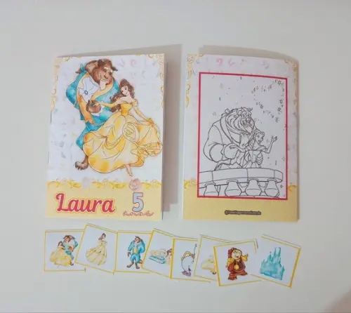 Álbum de Figurinhas e Livrinho de Colorir a Bela e a Fera