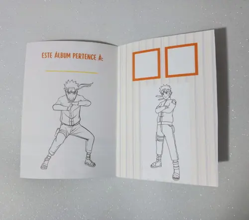 Álbum de Figurinhas e Colorir Tema Naruto 10x15