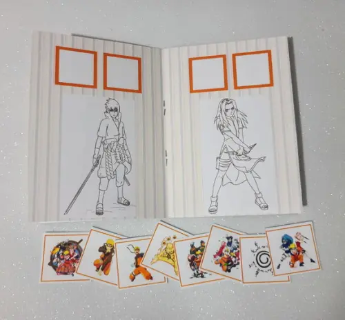 Álbum de Figurinhas e Colorir Tema Naruto 10x15