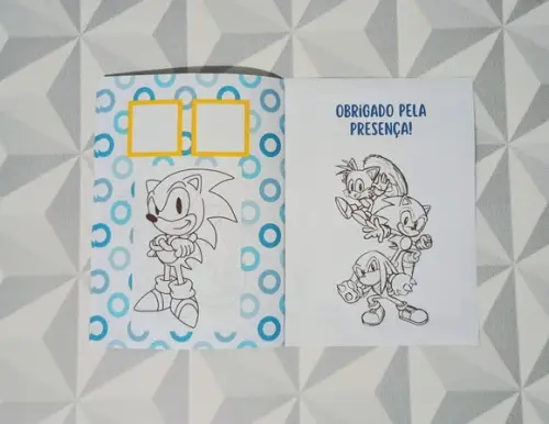 Álbum de Figurinhas e Livrinho de Colorir Sonic 10x15