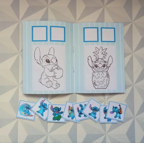 Álbum de Figurinhas e Livrinho de Colorir Stitch Menino