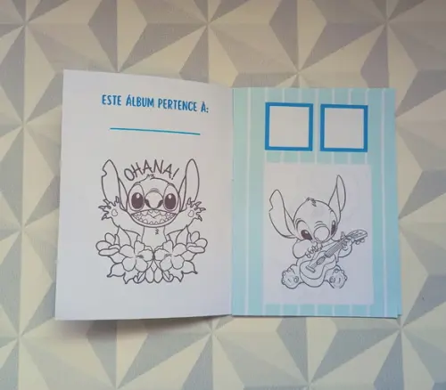 Álbum de Figurinhas e Livrinho de Colorir Stitch Menino