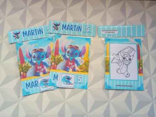 Álbum de Figurinhas e Livrinho de Colorir Stitch Menino