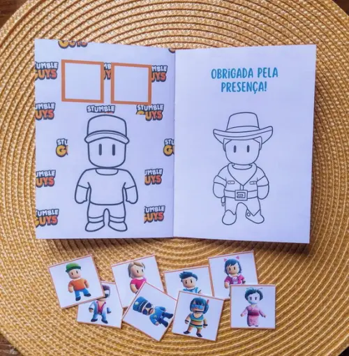 Álbum de Figurinhas e Livrinho de Colorir Stumble Guys 10x15