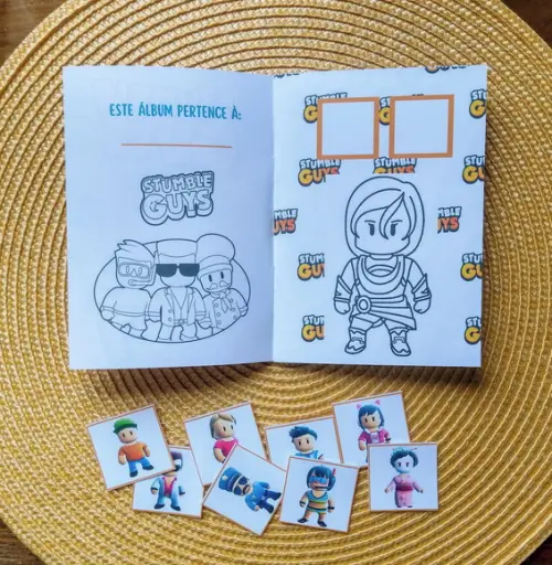 Álbum de Figurinhas e Livrinho de Colorir Stumble Guys 10x15