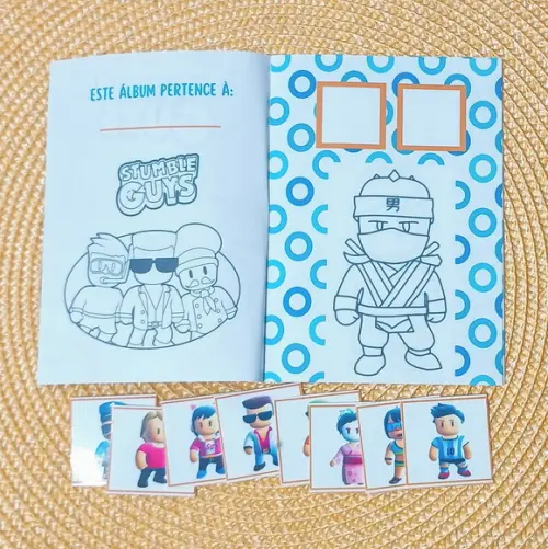 Álbum de Figurinhas e Livrinho de Colorir Stumble Guys 10x15