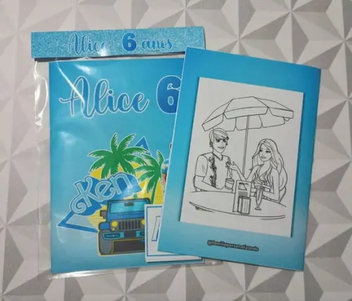 Álbum de Figurinhas e Livro de Colorir Ken - 15x21