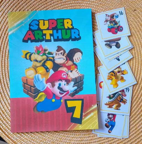 Álbum de Figurinhas e Livro de Colorir Super Mario 15x21