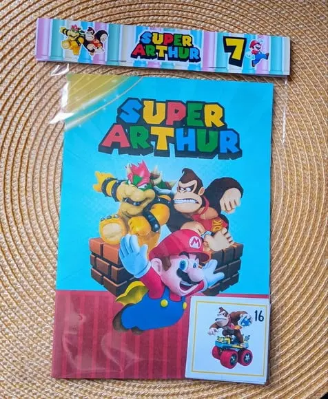 Álbum de Figurinhas e Livro de Colorir Super Mario 15x21
