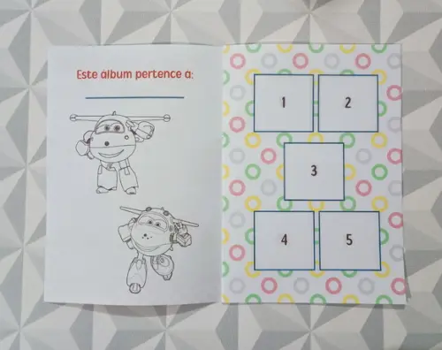 Álbum de Figurinhas e Livro de Colorir Super Wings - 15x21