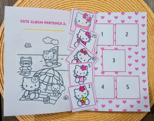 Álbum de Figurinhas Personalizado Hello Kitty 15x21