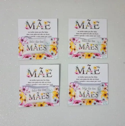 Card com Bala Personalizada Brinde Dia das Mães
