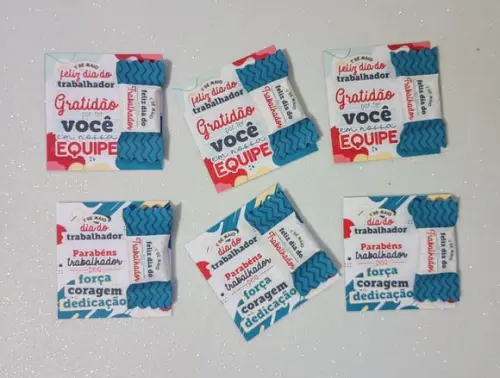 Card com Bala Personalizada Brinde Dia do Trabalhador