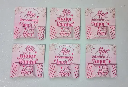 Card com Bala Personalizada Brinde Dia das Mães