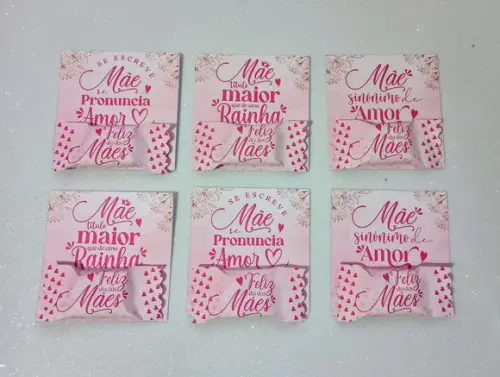 Card com Bala Personalizada Brinde Dia das Mães