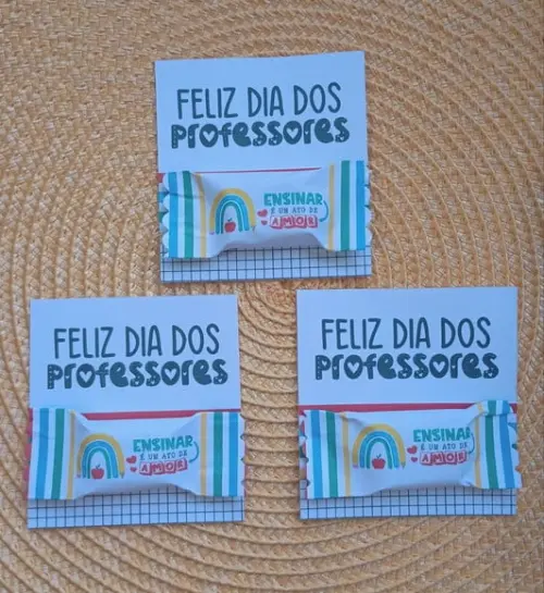 Card com Bala Personalizada Brindes Dia do Professor
