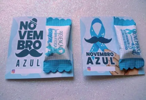 Card com Bala Personalizada Novembro Azul