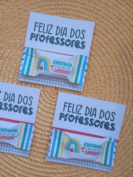 Card com Bala Personalizada Brindes Dia do Professor