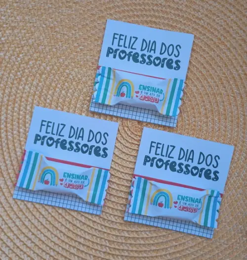 Card com Bala Personalizada Brindes Dia do Professor