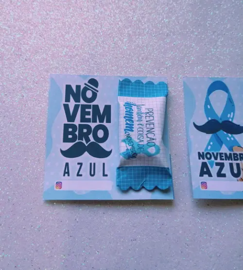 Card com Bala Personalizada Novembro Azul