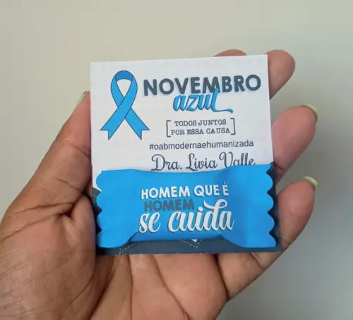 Card com Bala Personalizada Novembro Azul